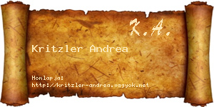 Kritzler Andrea névjegykártya